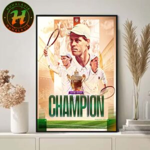Jannik Sinner Triumphed Over His Rival Carlos Alcarez To Win The Men’s Title At Wimbledon Champion 2025 Home Decor Poster Canvas