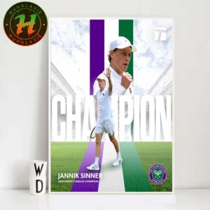 Jannik Sinner Wimbledon Champion 2025 The 1st Italian Man To Win The Title Home Decor Poster Canvas