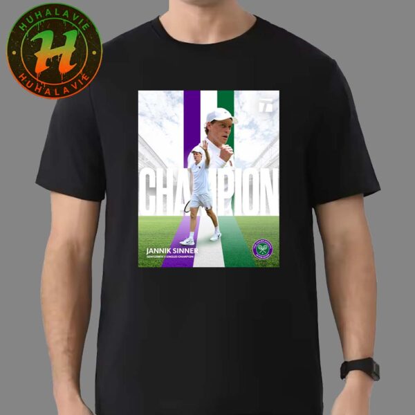 Jannik Sinner Wimbledon Champion 2025 The 1st Italian Man To Win The Title Unisex T-shirt