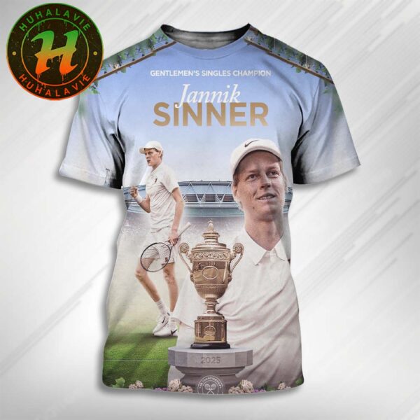 Jannik Sinner World No.1 Defeats Carlos Alcaraz To Claim Wimbledon Champion 2025 All Over Print T-shirt