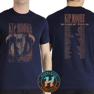 Kip Moore And The Slowhearts World Tour Tee Dates List Kicks Off In Vancouver BC Navy Two Sided Print Classic T-Shirt