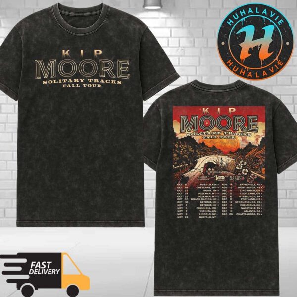 Kip Moore Solitary Tracks Fall Tour 2025 Cities List Start In Pueblo CO On October 17 2025 Washed T-Shirt