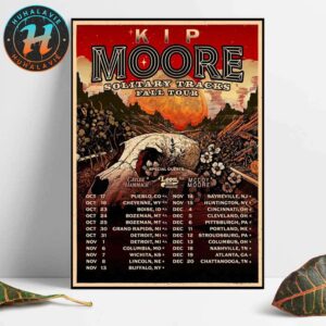Kip Moore Solitary Tracks Fall Tour 2025 Dates List Kicks Off In Pueblo CO On October 17 2025 Home Decor Poster Canvas