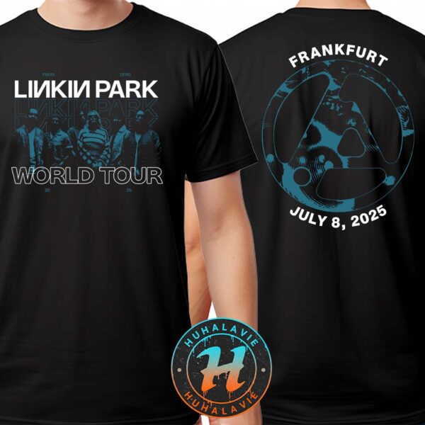 Linkin Park In Frankfurt Germany Night 1 Merchandise Tee At Deutsche Bank Park On July 9th From Zero World Tour 2025 Two Sided Print T-Shirt