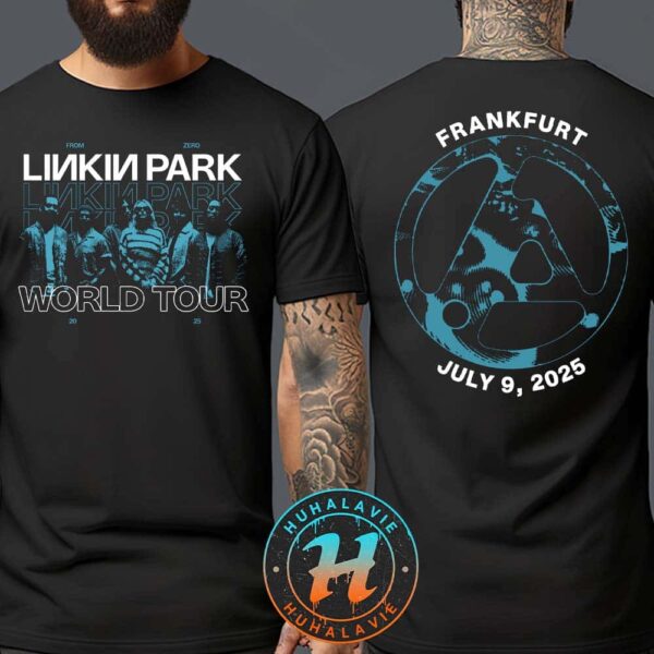 Linkin Park In Frankfurt Germany Night 2 From Zero World Tour 2025 Merchandise Tee At Deutsche Bank Park On July 9 Black Unisex T-Shirt