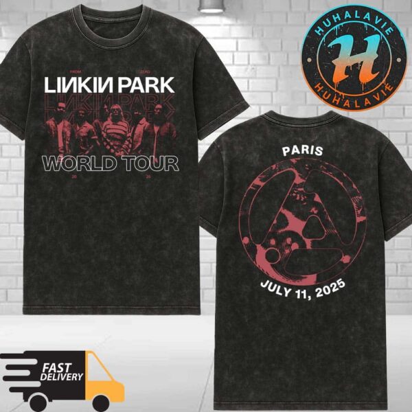 Linkin Park Paris France From Zero World Tour 2025 Exclusive Tee At Stade de France On July 11th 2025 Washed T-Shirt