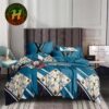 Louis Vuitton Bright Red Logo Luxury With Navy and Red Background Bedding Set