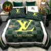 Louis Vuitton Dark Blue Background Bedding Set Full