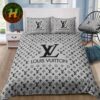 Louis Vuitton Green Background Basic Monogram Bedding Set Full