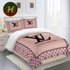 Louis Vuitton Grey Background With Basic Monogram Bedding Set