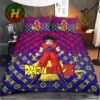 Louis Vuitton x Gucci Mickey With Pattern Logo Purple Background Bedding Queen Set