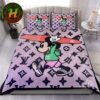 Louis Vuitton x Nike With Patreon Logo Bedding Set King Black Duvet Cover