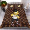 Louis Vuitton x Supreme Bear With Pattern Logo White Background Bedding Set
