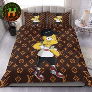Louis Vuitton x Supreme Bart Simpson Luxury Brand Bedding Set Full