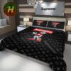 Louis Vuitton x Supreme Mickey With Pattern Logo Black Background Bedding Set