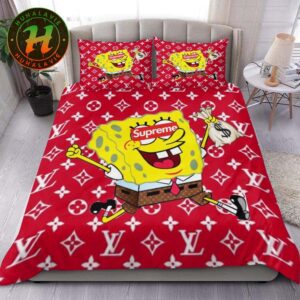 Louis Vuitton x Supreme Spongebob Pattern Logo Red Background