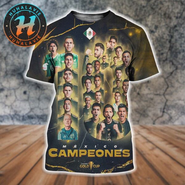 Mexico National Football Team Campeones 10th Time Champions 2025 Concacaf Gold Cup All Over Print Shirt