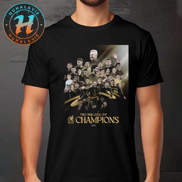 Mexico National Football Team Two Time 2025 Concacaf Gold Cup Champions Classic T-Shirt
