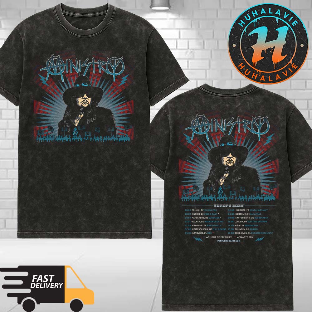 Ministry Summer Europe Tour 2025 Dates List tart In Tolmin Slovenia At Tolminator On July 26 2025 Washed T-Shirt Ministry Summer Europe Tour 2025 Dates List tart In Tolmin Slovenia At Tolminator On July 26 2025 Washed T-Shirt