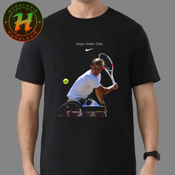 Niels Vink Singles Doubles Triple Nike x Niels Vink 2025 Quad Wheelchair Singles Champion Unisex T-shirt