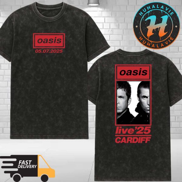 Oasis Exclusive Tee Live At Principality Stadium In Cardiff UK On July 5 2025 Washed T-Shirt