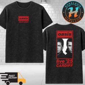 Oasis Live ’25 Cardiff UK Event Specific Tee At Principality Stadium On July 4 2025 Washed T-Shirt