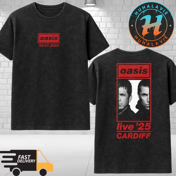 Oasis Live ’25 Cardiff UK Event Specific Tee At Principality Stadium On July 4 2025 Washed T-Shirt