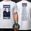 Oasis Live ’25 World Tour Merchandise Tee With Cities List Black Two Sided Print T-Shirt