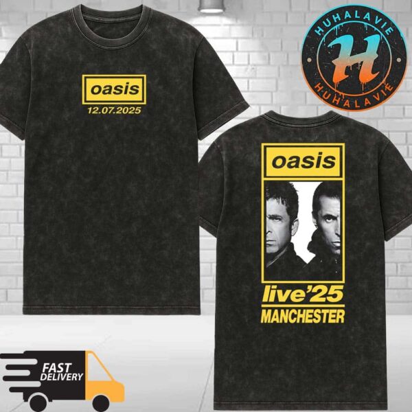 Oasis Manchester UK Oasis Live ’25 Exclusive Tee At Heaton Park On July 12 2025 Washed T-Shirt