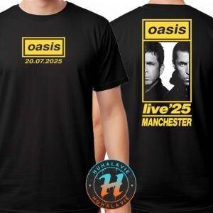 Oasis Manchester United Kingdom Summer Tour 2025 At Heaton Park Tee On July 20th Oasis Live ’25 Two Sided Print Vintage T-Shirt
