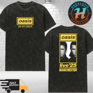 Oasis Manchester United Kingdom Summer Tour 2025 At Heaton Park Tee On July 20th Oasis Live ’25 Washed T-Shirt