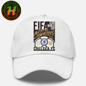 Official Chelsea FC Sportiqe 2025 FIFA Club World Cup Champions White Classic Cap Snapback Hat