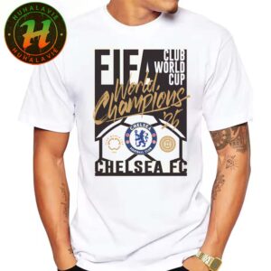 Official Chelsea FC Sportiqe 2025 FIFA Club World Cup Champions White Unisex T-Shirt