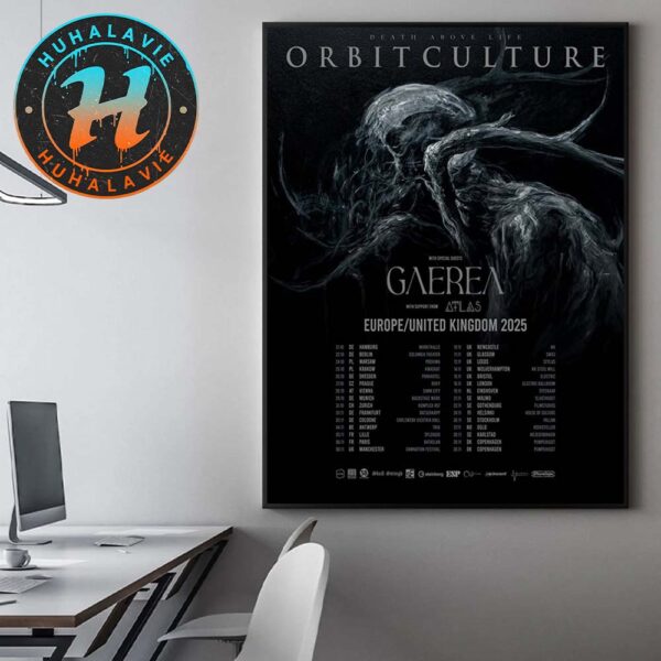 Orbit Culture Death Above Life Europe UK Tour 2025 Dates List Kicks Off In Hamburg DE On October 21 2025 Home Decor Poster Canvas
