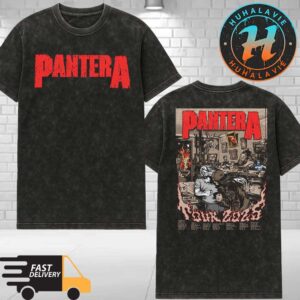 Pantera 2025 Tour Lithograph Cities List Show Poster Kicks Off In Syracuse NY Washed T-Shirt