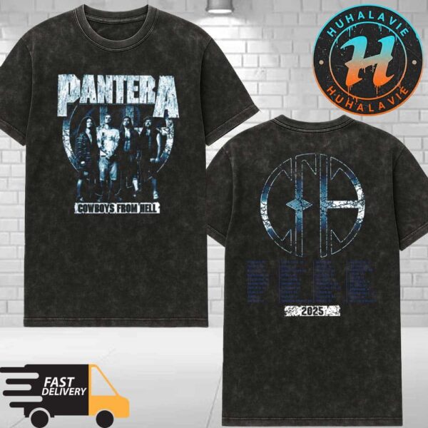 Pantera Cowboys From Hell Band Photo Exclusive Tee 2025 Tour Dates Washed T-Shirt