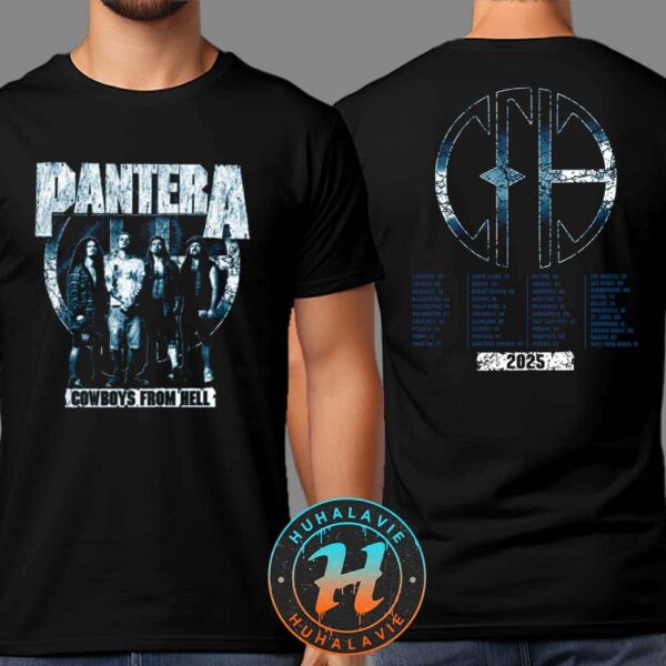 Pantera Cowboys From Hell Band Photo Merchandise Tee 2025 Tour Dates Two Sided Print Unisex T-Shirt