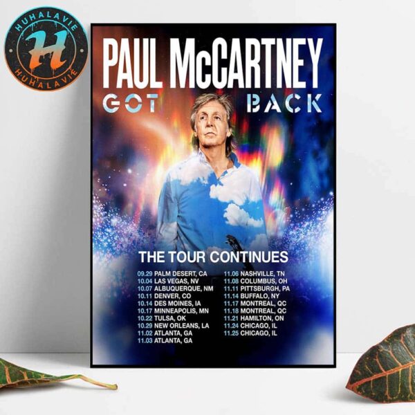 Paul McCartney Got Back The Tour Continues North American Tour 2025 Kicks Off In Palm Desert CA On September 29 2025 Home Decor Poster Canvas