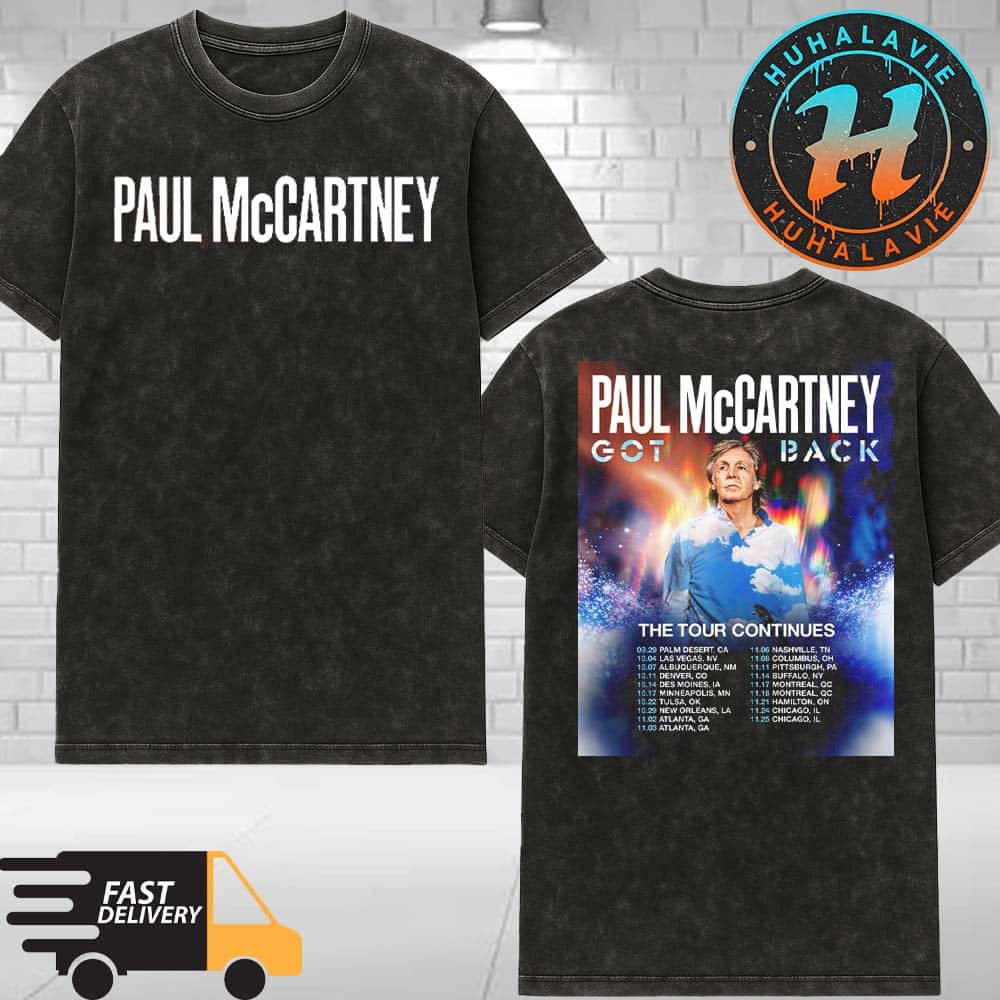 Paul McCartney Got Back The Tour Continues North American Tour 2025 Start In Palm Desert CA On September 29 2025 Washed T-Shirt Paul McCartney Got Back The Tour Continues North American Tour 2025 Start In Palm Desert CA On September 29 2025 Washed T-Shirt