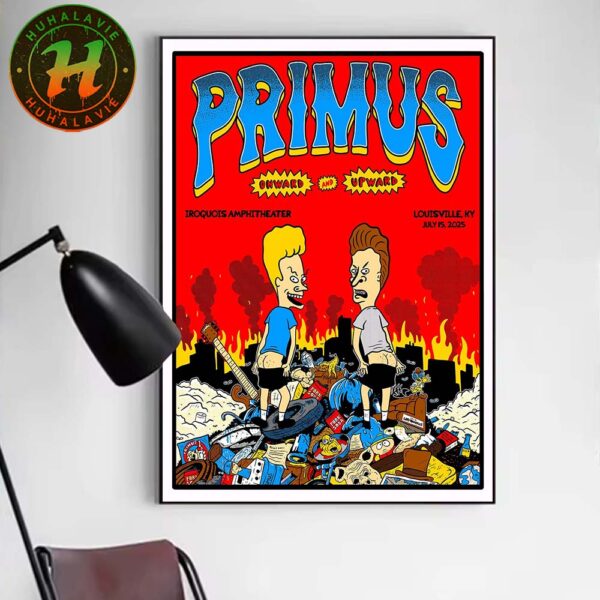 Primus Band In Louisville KY Onward and Upward Summer Tour Music Poster At Iroquois Amphitheater On July 15th 2025 Poster Canvas