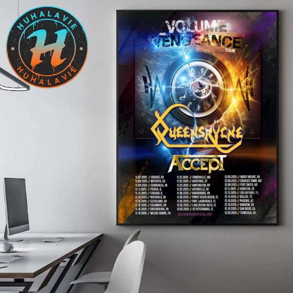 Queensryche Volume And Vengeance Tour For Fall Of 2025 Dates List With Special Guests Accept Home Decor Poster Canvas