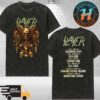 Slayer A Skull With A Military Helmet Farewell Tour 2025 Merch Tee Dates List Black Washed T-Shirt