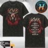 Slayer Farewell Tour 2025 Exclusive Tee Skull Throne Art Cities List Kicks Off In Cardiff UK On July 3 2025 Washed T-Shirt