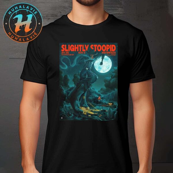 Slightly Stoopid Show Down Poster Austin TX At Moody Amphitheater On July 11 The Step Into The Sun Tour 2025 Unisex T-Shirt