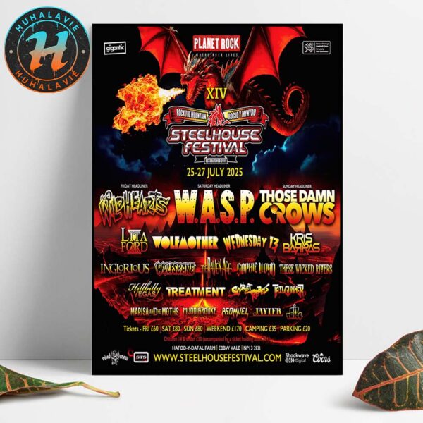 Steelhouse Festival 2025 Lineup In Ebbw Vale Wales At Ebbw Vale NP23 7TL On July 25-27 2025 Home Decor Poster Canvas