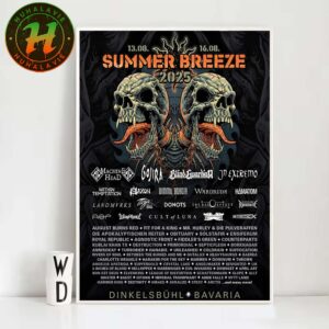 Summer Breeze Festival 2025 In Dinkelsbuhl Bavaria Germany Poster Full Line Up On August 13-16 2025 Home Decor Poster Canvas