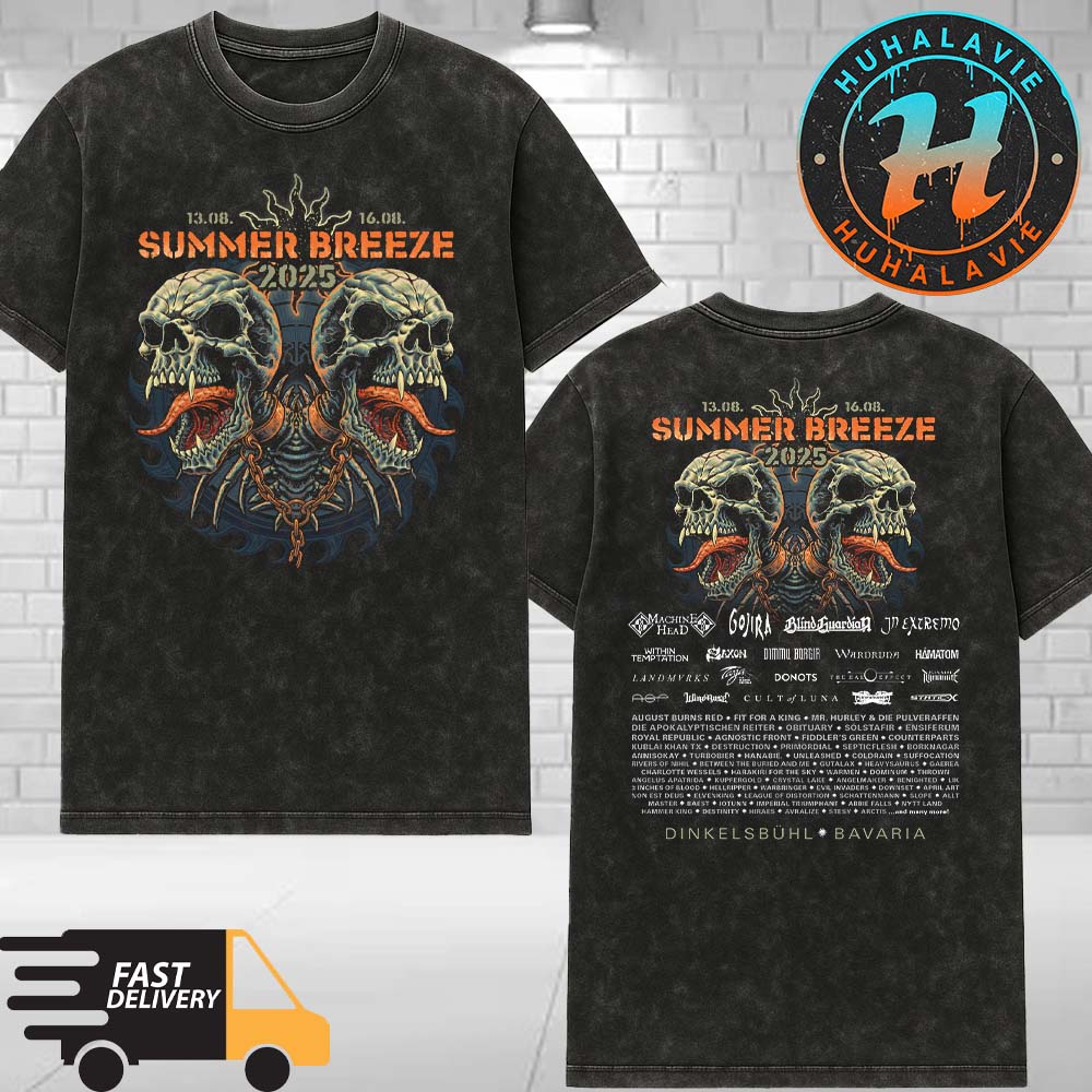 Summer Breeze Festival 2025 In Dinkelsbuhl Bavaria Germany Poster Full Line Up On August 13-16 2025 Washed T-Shirt Summer Breeze Festival 2025 In Dinkelsbuhl Bavaria Germany Poster Full Line Up On August 13-16 2025 Washed T-Shirt