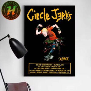 The Circle Jerks Tour 2025 Cities List Playing At Brakrock In Duffel Belgium On August 2nd 2025 Home Decor Poster Canvas