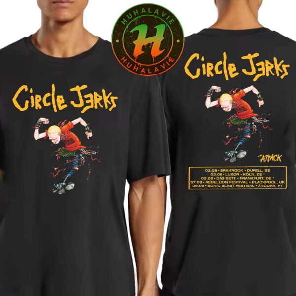 The Circle Jerks Tour 2025 Cities List Playing At Brakrock In Duffel Belgium On August 2nd 2025 Two Sided Print Unisex T-Shirt