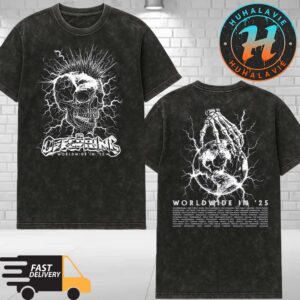 The Offspring Mohawk Skull 2025 Exclusive Tee Worldwide In 25 Tour Washed T-Shirt